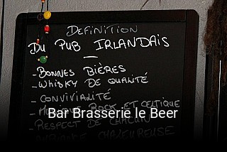 Bar Brasserie le Beer réservation de table