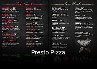Presto Pizza réservation en ligne
