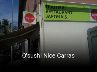 Réserver une table chez O'sushi Nice Carras maintenant