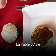 Réserver une table chez La Table d'Asie maintenant