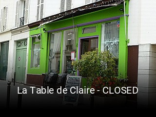 Réserver une table chez La Table de Claire - CLOSED maintenant