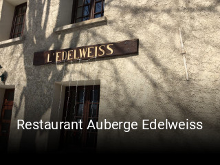 Restaurant Auberge Edelweiss réservation de table