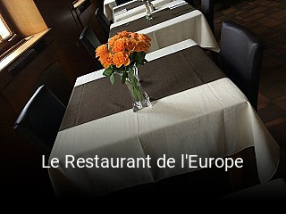 Le Restaurant de l'Europe réservation de table