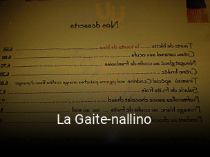 La Gaite-nallino réservation en ligne