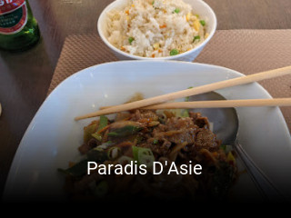 Paradis D'Asie réservation de table