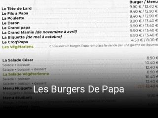 Les Burgers De Papa réservation