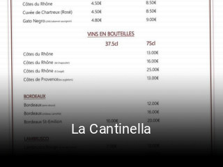La Cantinella réservation de table