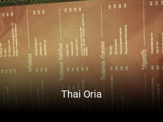 Thai Oria réservation en ligne