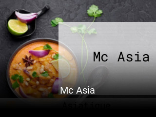 Réserver une table chez Mc Asia maintenant