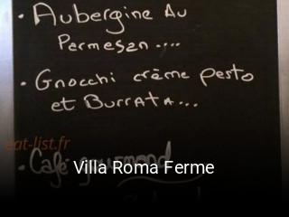 Villa Roma Ferme réservation de table