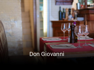 Don Giovanni réservation de table
