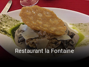 Restaurant la Fontaine réservation