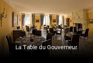 La Table du Gouverneur réservation