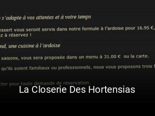 La Closerie Des Hortensias réservation de table