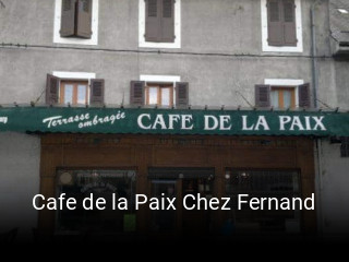 Cafe de la Paix Chez Fernand réservation