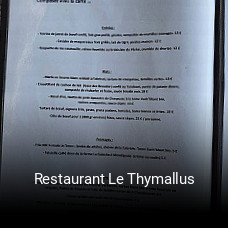 Restaurant Le Thymallus réservation