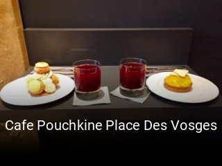 Cafe Pouchkine Place Des Vosges réservation de table