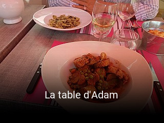 Réserver une table chez La table d'Adam maintenant