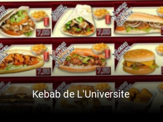 Kebab de L'Universite réservation de table