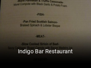 Indigo Bar Restaurant réservation en ligne
