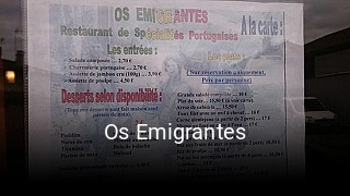 Réserver une table chez Os Emigrantes maintenant