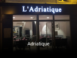 Adriatique réservation de table
