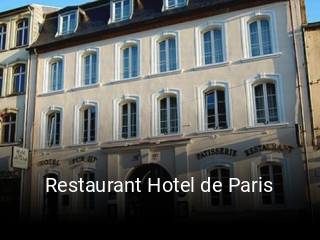 Restaurant Hotel de Paris réservation de table