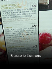 Brasserie L'univers réservation en ligne