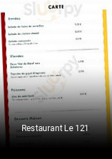 Restaurant Le 121 réservation en ligne