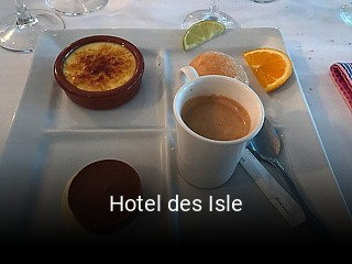 Hotel des Isle réservation de table