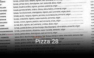 Pizza 28 réservation de table