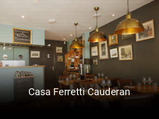 Casa Ferretti Cauderan réservation de table