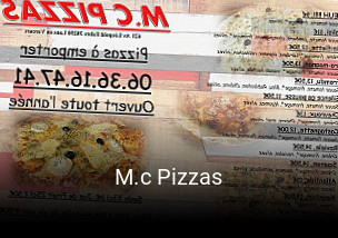 M.c Pizzas réservation de table