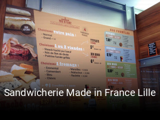 Sandwicherie Made in France Lille réservation de table