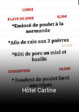 Hôtel Carline réservation de table