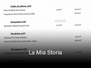 La Mia Storia réservation de table
