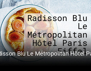 Radisson Blu Le Métropolitan Hôtel Paris Eiffel réservation de table