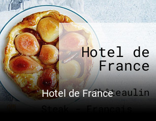 Hotel de France réservation de table