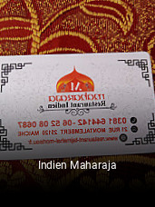 Indien Maharaja réservation de table