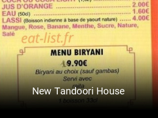 New Tandoori House réservation en ligne