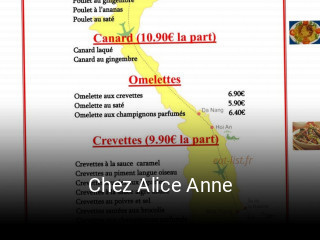 Chez Alice Anne réservation
