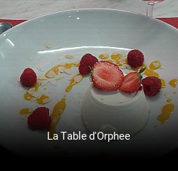 La Table d'Orphee réservation