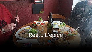 Resto L'epice réservation de table