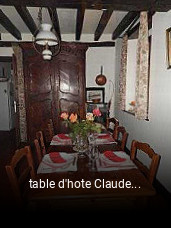 table d'hote Claude COURBOIN réservation