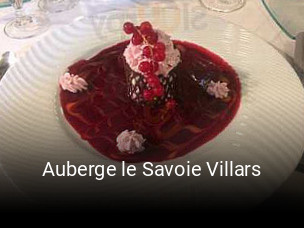 Auberge le Savoie Villars réservation de table