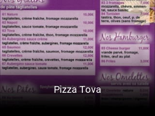 Réserver une table chez Pizza Tova maintenant