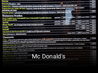 Mc Donald's réservation de table