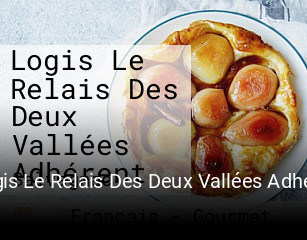 Logis Le Relais Des Deux Vallées Adhérent réservation de table