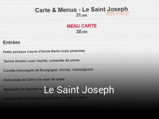 Le Saint Joseph réservation en ligne