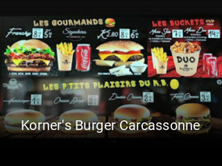 Réserver une table chez Korner's Burger Carcassonne maintenant